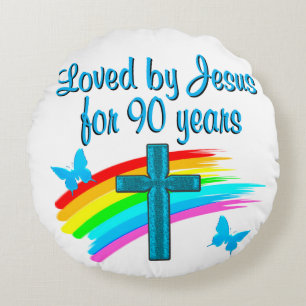 90TH BIRTHDAY PRAYER ROUND PILLOW