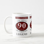 90th Birthday Red Genuine Legend Add Your Name Coffee Mug<br><div class="desc">Fun 90th "Birth Of A Legend" birthday red, grey and white mug. Add the year, change "Legend" to suit your needs. Add the name and change the bottom text . All easily done using the template provided. You can also change the age to make any age you want eg 45th,...</div>