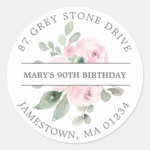 90th Birthday Return Address Label