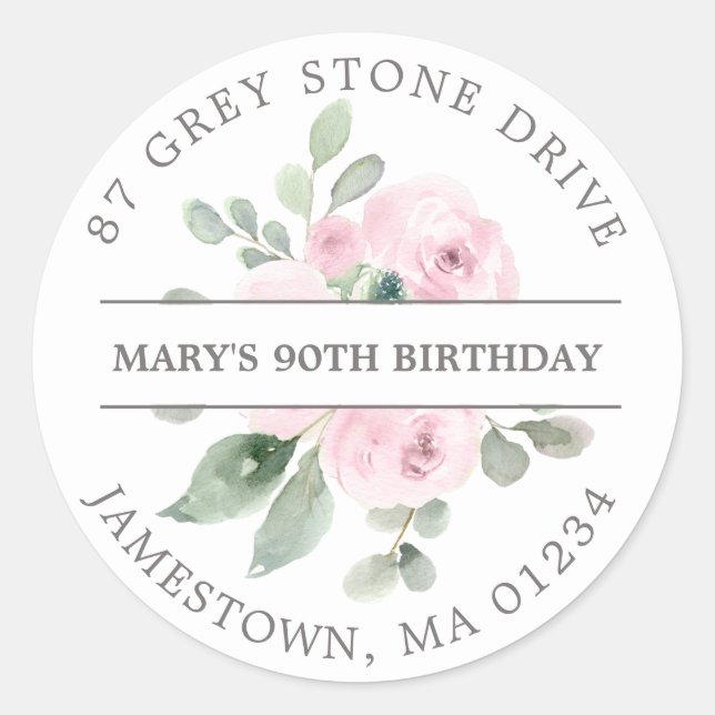 90th Birthday Return Address Label (Front)