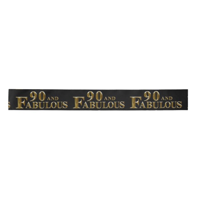 90th Birthday  Satin Ribbon (Front)