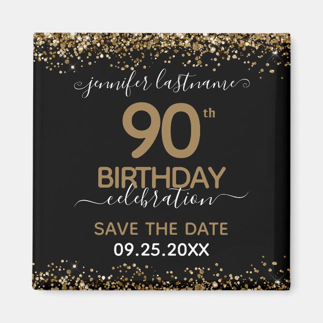90th Birthday Save the Date Magnet (Front)