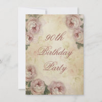 90th Birthday Shabby Chic Roses and Lace