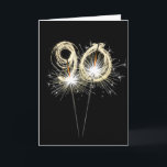 90th Birthday Sparklers on Black Card<br><div class="desc">Pair of sparklers on black for 90th birthday, 
The black background colour can be changed.</div>
