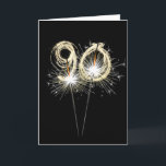 90th Birthday Sparklers on Black Card<br><div class="desc">Pair of sparklers on black for 90th birthday, 
The black background colour can be changed.</div>