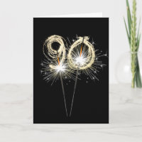 90th Birthday Sparklers on Black