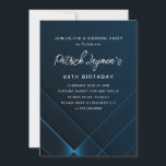 90th Birthday Surprise Party Dark Blue Geometric Invitation<br><div class="desc">Modern and Minimalist Dark Blue 90th Birthday Surprise Party Invitation with a sophisticated neon geometric pattern. Bright white text on the dark blue background really pops.</div>