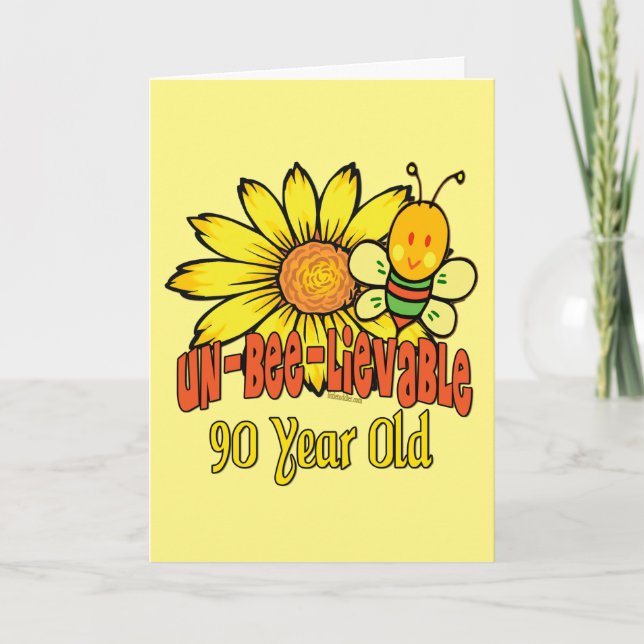 90th Birthday - Unbelievable at 90 Years Old Card (Front)