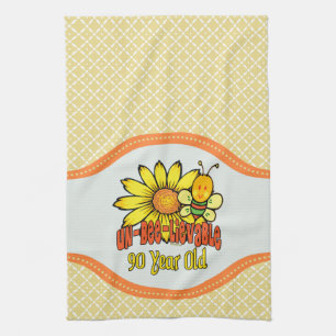 90th Birthday - Unbelievable at 90 Years Old Kitchen Towel