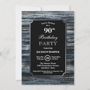90th Birthday Wood Invitation