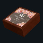 90th Birthday Wooden Jewellery Keepsake Box<br><div class="desc">90 Happy Birthday Personalized year pillow. Easy to adjust. All text is adjustable if needed.</div>