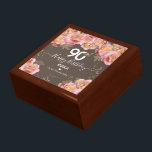 90th Birthday Wooden Jewellery Keepsake Box<br><div class="desc">90 Happy Birthday Personalized year pillow. Easy to adjust. All text is adjustable if needed.</div>