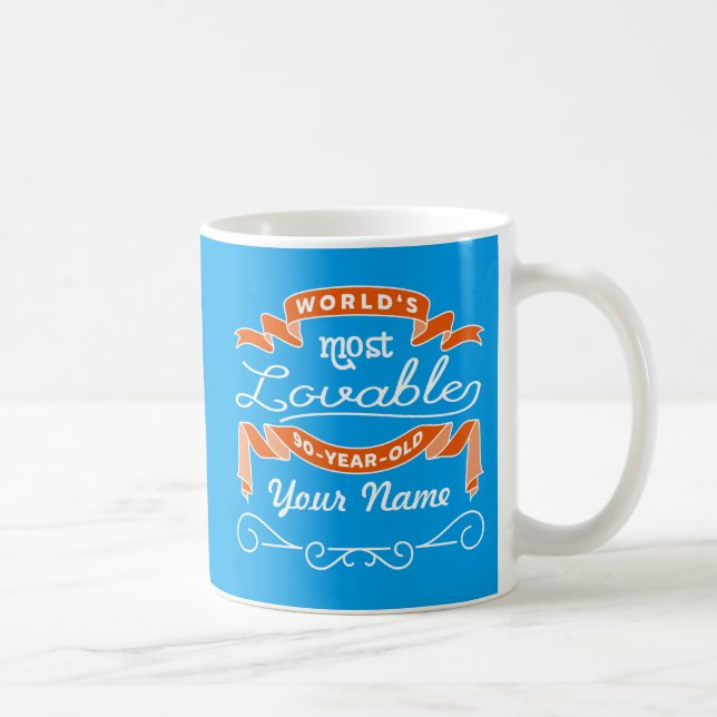 90th Birthday World’s Most Lovable 90-Year-Old Coffee Mug (Right)