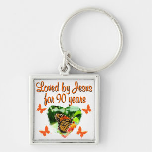 90TH BUTTERFLY BIRTHDAY KEYCHAIN