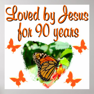 90TH BUTTERFLY BIRTHDAY POSTER