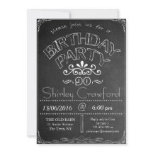 90th Chalkboard Birthday Celebration Invitation