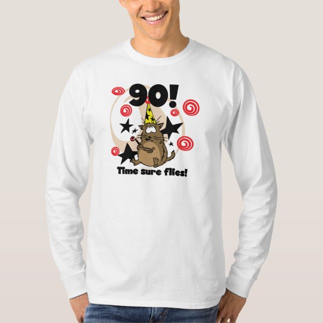 90th Time Flies Birthday T-Shirt (Front)