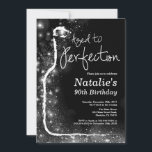 90th Wine Birthday Invitation. Aged to Perfection Invitation<br><div class="desc">90th Wine Birthday Invitation. Aged to Perfection. Red Wine. Wine Tasting Invitation. Black and Silver Glitter Champagne. 18th 20th 21st 30th 40th 50th 60th 70th 80th 90th 100th,  Any Ages. For further customization,  please click the "Customize it" button and use our design tool to modify this template.</div>