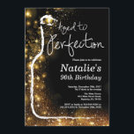 90th Wine Birthday Invitation. Aged to Perfection Invitation<br><div class="desc">90th Wine Birthday Invitation. Aged to Perfection. Red Wine. Wine Tasting Invitation. Black and Gold Glitter Champagne. 18th 20th 21st 30th 40th 50th 60th 70th 80th 90th 100th,  Any Ages. For further customization,  please click the "Customize it" button and use our design tool to modify this template.</div>
