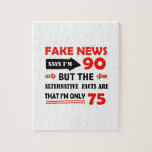 90th year old birthday gifts jigsaw puzzle<br><div class="desc">Funny 90 year old fake news designs will make a good gag for the 90 year old at their birthday party</div>