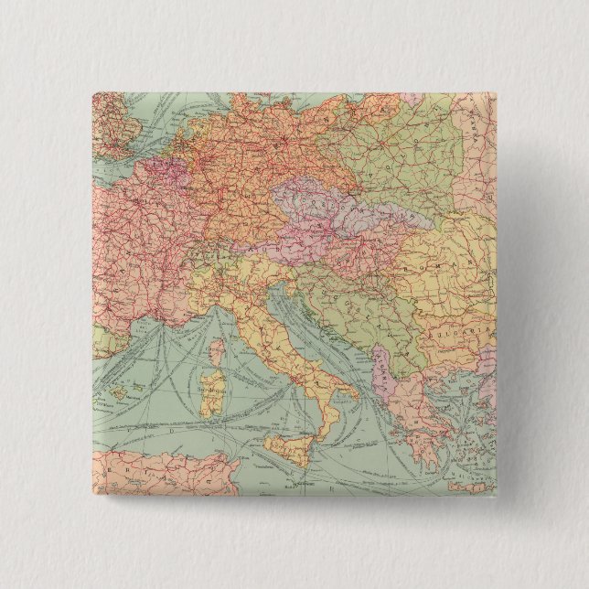 910 Lines of Communication, Central Europe 2 Inch Square Button (Front)