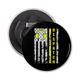 911 Dispatch Operator Thin Gold Line Dispatcher  Bottle Opener