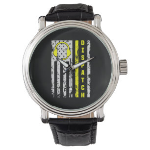 911 Dispatch Operator Thin Gold Line Dispatcher Watch