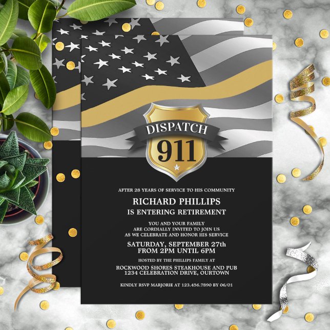 911 Dispatch Retirement Party Invitations (Creator Uploaded)