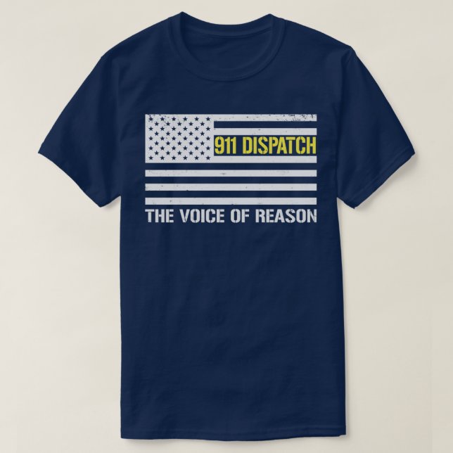 911 Dispatch The Thin Gold Line Dispatcher Shirt (Design Front)