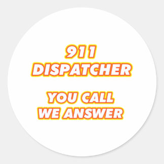911 dispatcher-1 classic round sticker