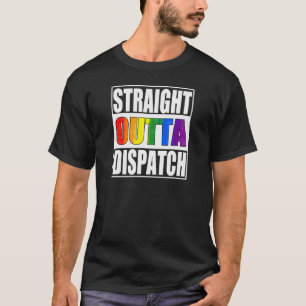 911 Dispatcher  Gay Pride LGBTQIA Thin Gold Line T-Shirt
