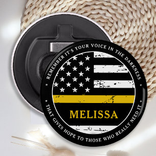 911 Dispatcher Personalized Thin Gold Line Bottle Opener