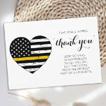 911 Dispatcher Police Thin Gold Line Heart Thank You Card<br><div class="desc">Thin Gold Line Dispatcher Thank You Card - American flag in Dispatcher Flag colours, distressed design on white. This dispatcher thank you card is perfect to thank a police dispatcher, fire dispatchers, 911 dispatchers, and 911 telecommunications, dispatcher appreciation card. Quote "Two small words Thank You seem so small in comparison...</div>