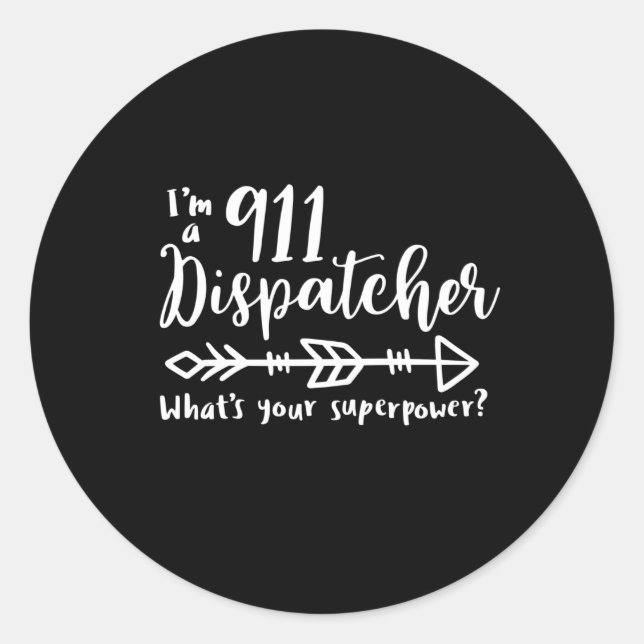 911 dispatcher, responder, police, thin blue line classic round sticker (Front)