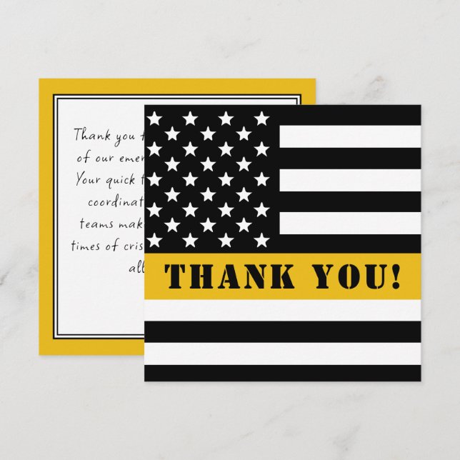 911 Dispatcher Thin Gold Line Appreciation Card (Front/Back)