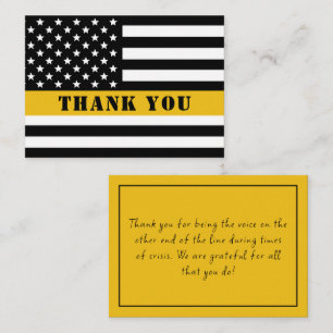 911 Dispatcher Thin Gold Line Flag Appreciation Card