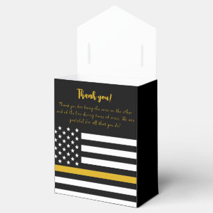 911 Dispatcher Thin Gold Line Flag Appreciation Favor Box