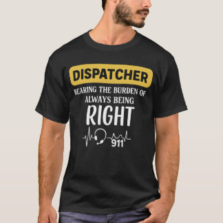 911 Dispatcher Thin Gold Line T-Shirt