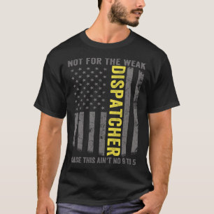 911 Dispatcher US Flag Thin Gold Line Emergency Di T-Shirt