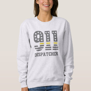911 Dispatcher USA Flag Thin Yellow Line Emergency Sweatshirt