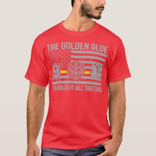 911 Dispatcher Week American Flag Distressed Thin  T-Shirt