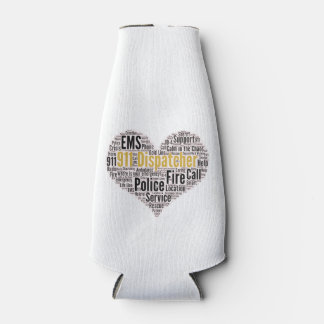 911 Dispatcher Word Cloud Bottle Cooler