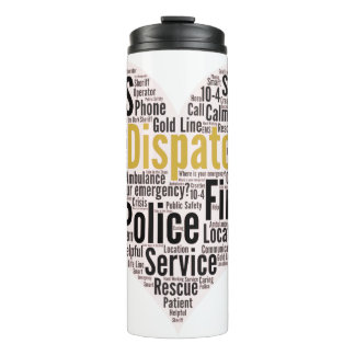 911 Dispatcher Word Cloud Thermal Tumbler
