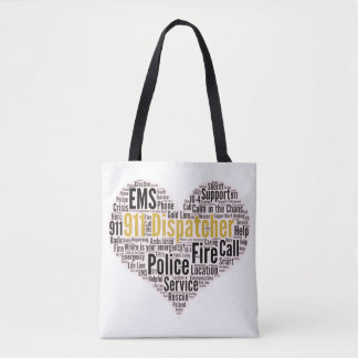 911 Dispatcher Word Cloud Tote Bag