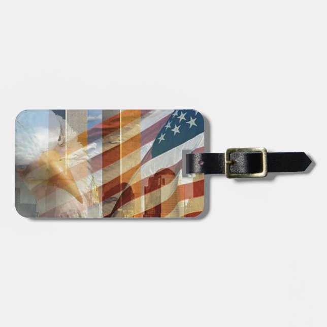 911 eagle flag towers luggage tag (Front Horizontal)
