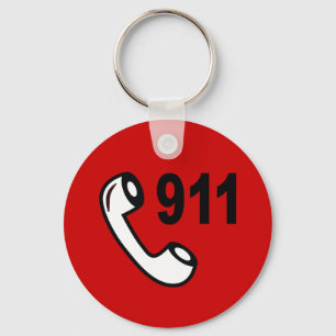 911 EMERGENCY PHONE NUMBER MEDICAL HELP SHOUTOUT K KEYCHAIN
