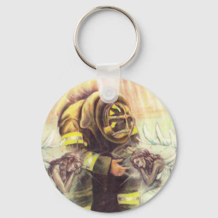 911 Fireman Angels Keychain