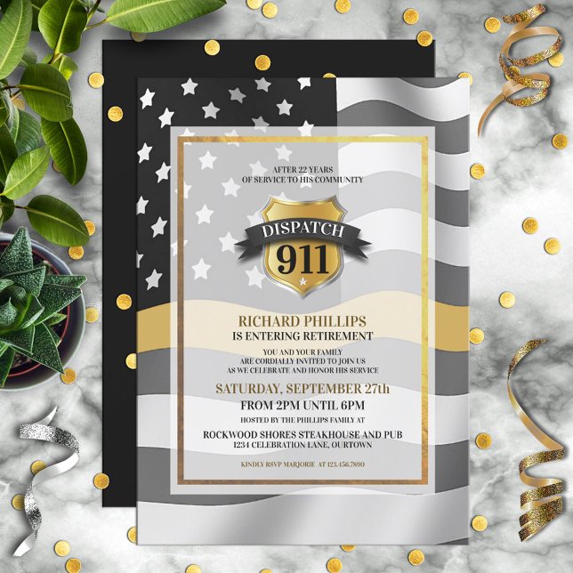 911 Invitation de la partie de retraite du réparti (Créateur téléchargé)