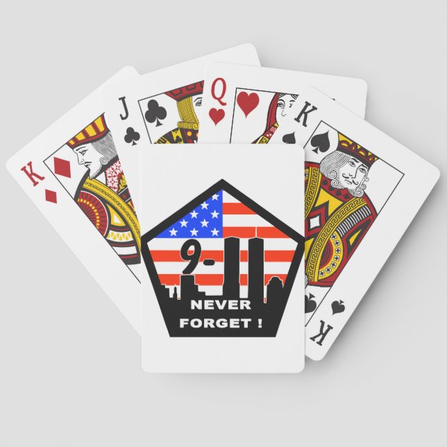 911 never forget playing cards (Back)