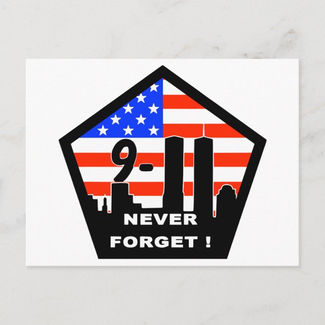 911 never forget postcard (Front)